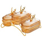 Light Luxury Dried Fruit Plate, Light Luxury Household Snack Plate, Iron Shelf, Commercial Hotel Snack Plate, Divided Fruit Plate - Image 5