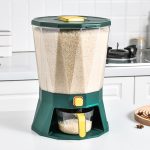 Kitchen Classification Rotating Rice Bucket Grain Cereal Compressed Sealed Tank Household Moisture-proof Insect-proof Plastic Rice Storage Bucket - Image 5