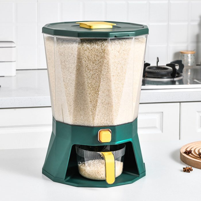 Kitchen Classification Rotating Rice Bucket Grain Cereal Compressed Sealed Tank Household Moisture-proof Insect-proof Plastic Rice Storage Bucket - Image 5