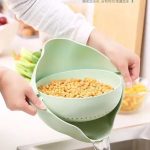 Double Layer Vegetable Washing Basin Draining Basket Washing Fruit Vegetable Washing Artifact Vegetable Basket Kitchen Modern Living Room Creative Household Fruit Plate - Image 3