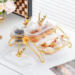 Light Luxury Dried Fruit Plate, Light Luxury Household Snack Plate, Iron Shelf, Commercial Hotel Snack Plate, Divided Fruit Plate - Image 2