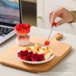 Hand-Held Rose Fruit Fork Set Household High-End Dessert Cake Fork Kidsren's Safety Stainless Steel Pick