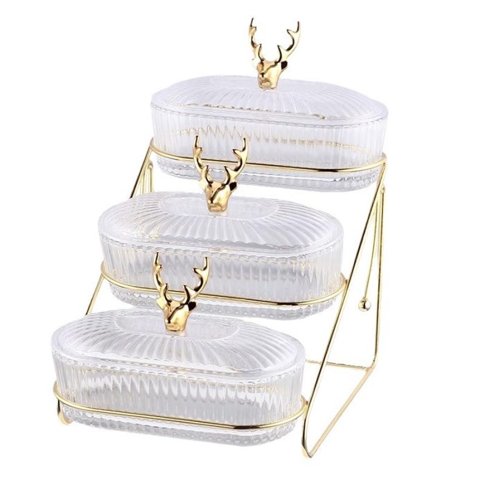 Nordic Style Fruit Plate Light Luxury High-end Double-layer High-value Fruit Basket Household Living Room Coffee Table Dried Fruit Snack Plate - Image 5
