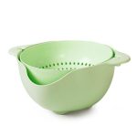 Double Layer Vegetable Washing Basin Draining Basket Washing Fruit Vegetable Washing Artifact Vegetable Basket Kitchen Modern Living Room Creative Household Fruit Plate - Image 5