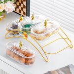 Light Luxury Dried Fruit Plate, Light Luxury Household Snack Plate, Iron Shelf, Commercial Hotel Snack Plate, Divided Fruit Plate - Image 4