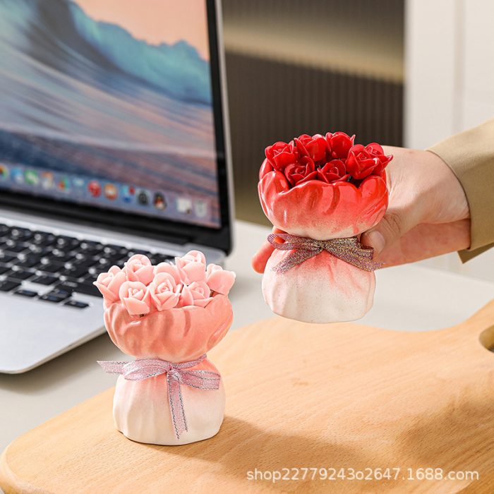 Hand-Held Rose Fruit Fork Set Household High-End Dessert Cake Fork Kidsren's Safety Stainless Steel Pick - Image 2