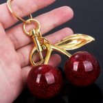 Factory Direct Sale Red Cherry Pendant European and American Style Women's Bag Charm Cute Pendant Realistic Fruit Ornament Car Interior Decoration Trendy