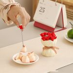Rose Flower Fruit Fork Set Storage Jar Ceramic Home Living Room Girly High Aesthetic Creative Cute Dessert Fork - Image 4