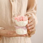 Rose Flower Fruit Fork Set Storage Jar Ceramic Home Living Room Girly High Aesthetic Creative Cute Dessert Fork