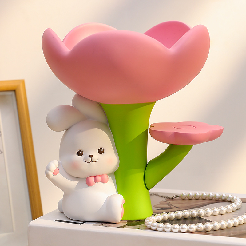 O1CN01qZDzzJ2MZEVQCVr0Z_2928649841-0-cib.jpg Creative Home Storage Ornaments Resin Cute Rabbit Key Storage Men's and Women's Gifts Home Desktop Decoration Ornaments - Image 1