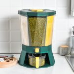 Kitchen Classification Rotating Rice Bucket Grain Cereal Compressed Sealed Tank Household Moisture-proof Insect-proof Plastic Rice Storage Bucket - Image 4